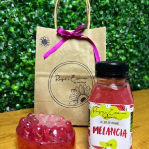Kit geleia de banho  e sabonete massageador frutal Melancia